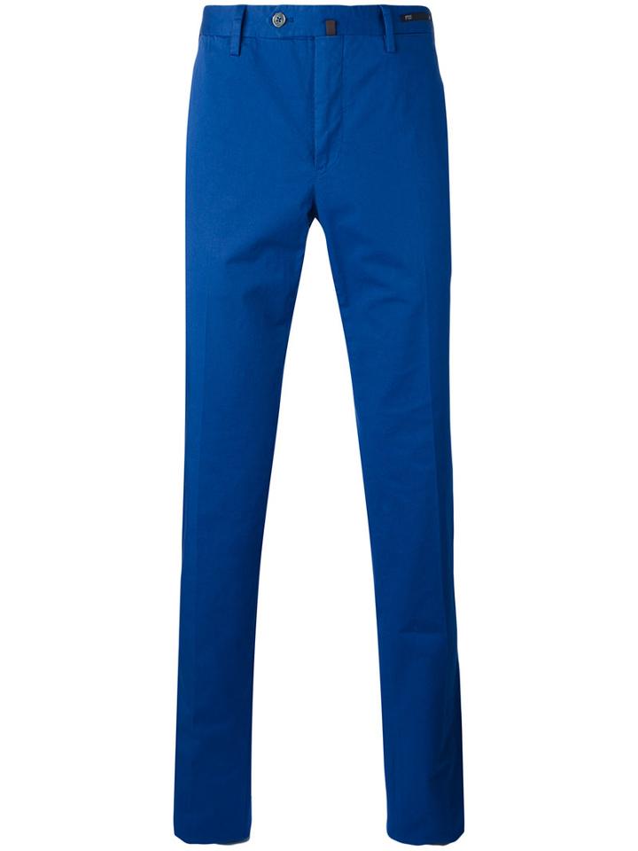 Pt01 - Slim-fit Trousers - Men - Cotton/spandex/elastane - 58, Blue, Cotton/spandex/elastane