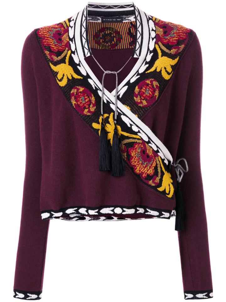 Etro Wrap Sweater - Pink & Purple