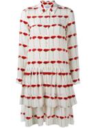 Osman Tiered Poppy Print Dress, Women's, Size: 10, Red, Silk
