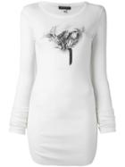 Ann Demeulemeester Ribbed Floral Print Jumper, Women's, Size: 38, White, Rayon/wool