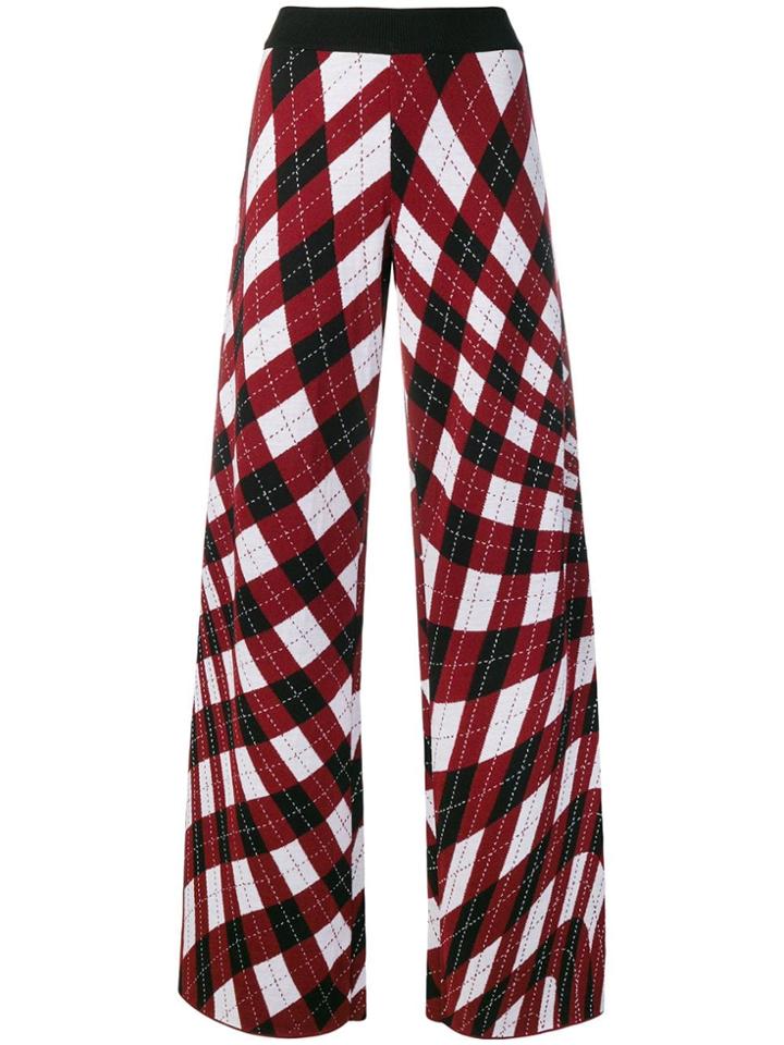 Mrz Flared Checked Trousers