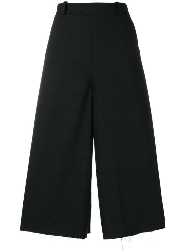 Masnada Wide Leg Cropped Pants - Black