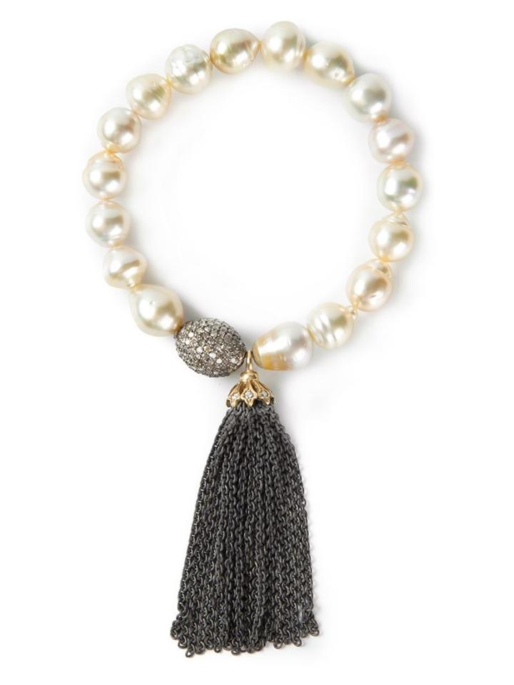 Loree Rodkin Pearl Tassel Bracelet, Women's, Metallic