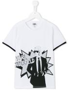 Karl Lagerfeld Kids - Printed T-shirt - Kids - Cotton - 12 Yrs, White