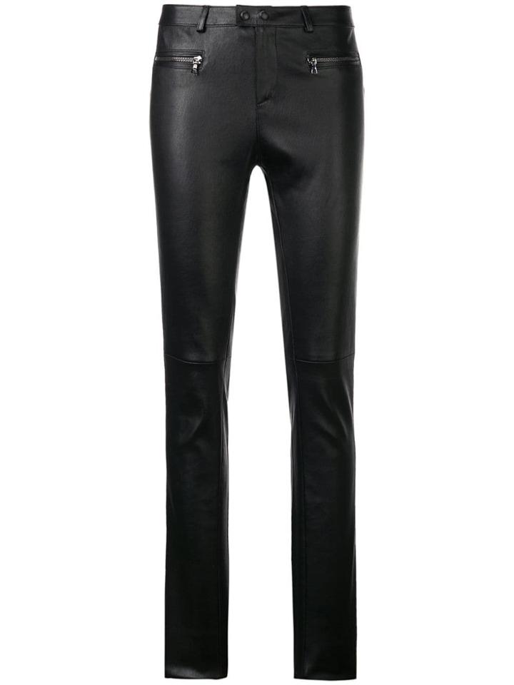 Sylvie Schimmel Mid Rise Leather Trousers - Black