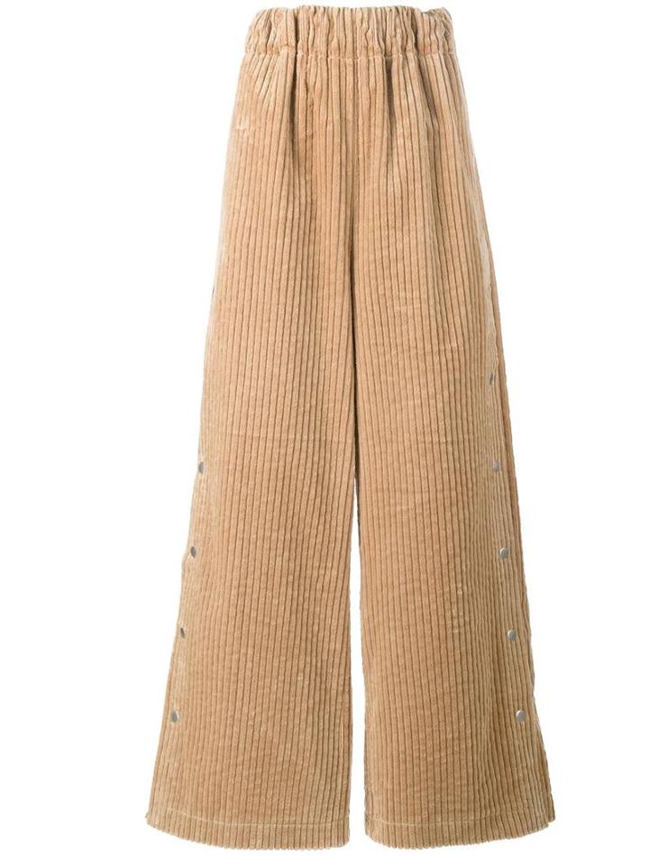 A.w.a.k.e. Ribbed Palazzo Pants, Women's, Size: Medium, Nude/neutrals, Cotton