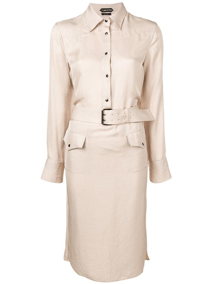 Tom Ford Belted Shirt Jacket - Neutrals