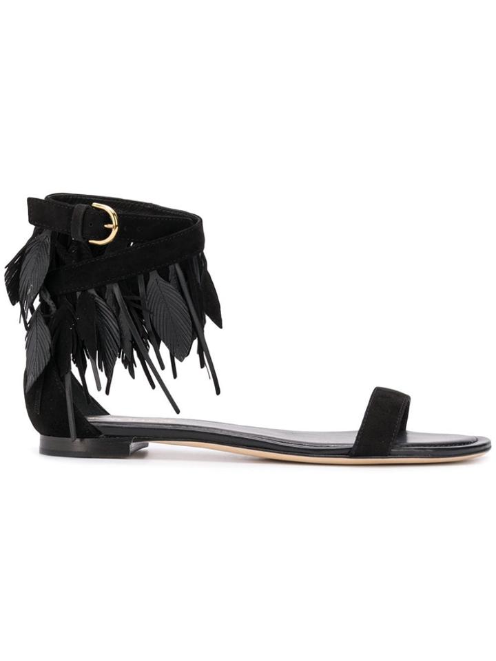 Tod's Fringed Open-toe Sandals - Black