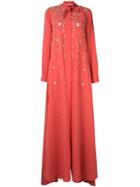 Carolina Herrera - Embroidered Georgette Gown - Women - Silk - S, Pink/purple, Silk