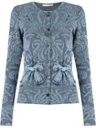 Cecilia Prado Floral Tricot Cardi-coat, Women's, Size: M, Blue, Cotton/metallic Fibre