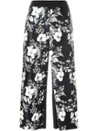 I'm Isola Marras Cropped Floral Print Trousers, Women's, Size: 42, Black, Polyester/polyurethane/viscose