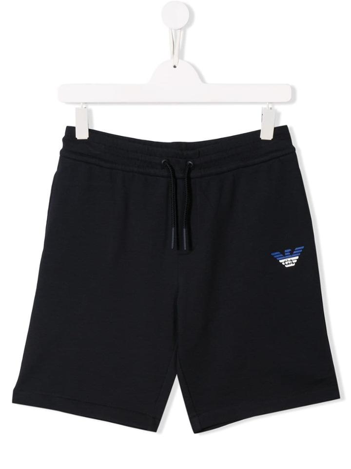 Emporio Armani Kids Logo Shorts - Blue