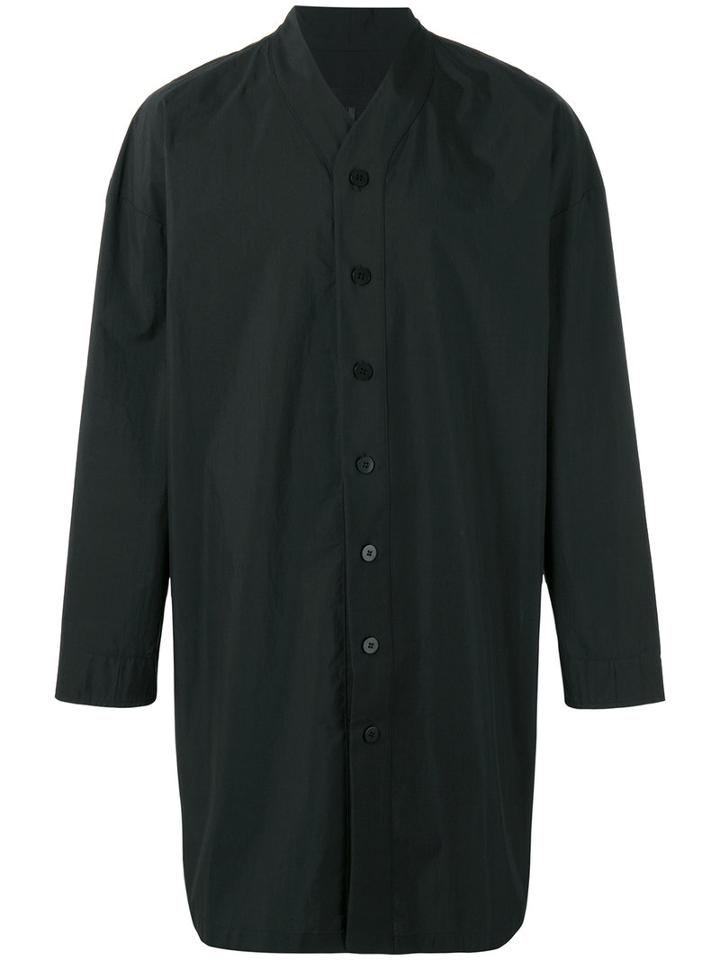 D.gnak Long V-neck Shirt, Men's, Size: 50, Black, Cotton/nylon