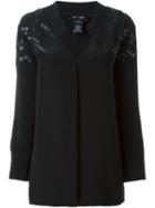 Jay Ahr Patterned Blouse, Women's, Size: 36, Black, Silk/polyester