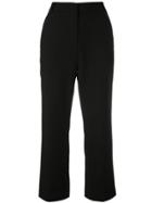 Tibi Anson Stretch Cropped Bootcut Pant - Black