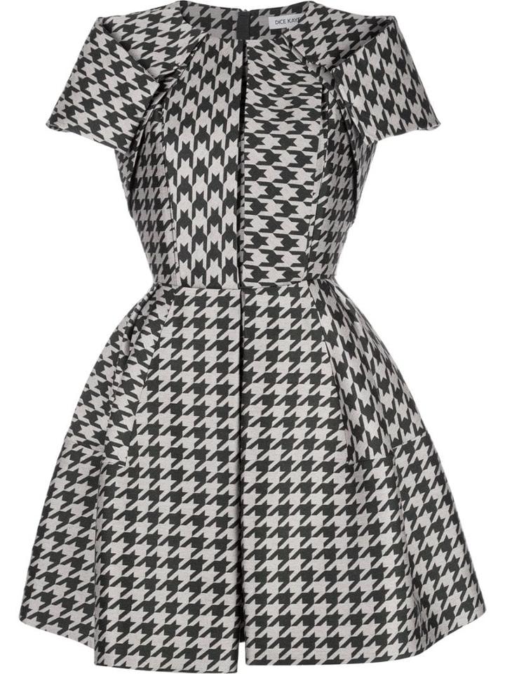 Dice Kayek Structured Houndstooth Dress - Black