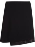 Alice+olivia Leather Panel Skirt, Women's, Size: 2, Black, Polyester/spandex/elastane/acetate/lamb Skin