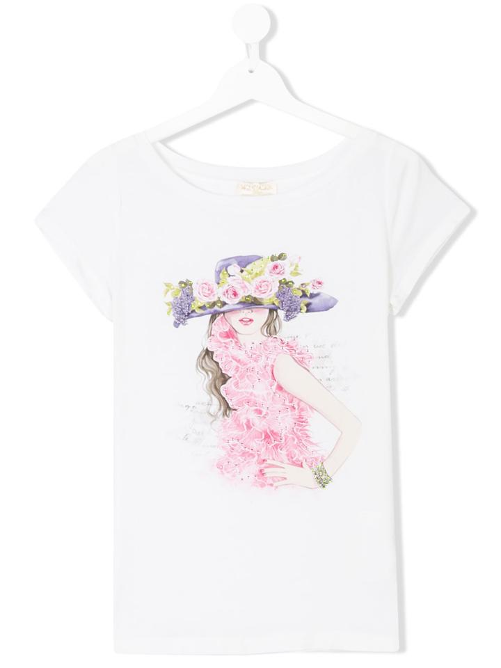 Monnalisa Chic Graphic Print T-shirt - White