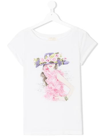 Monnalisa Chic Graphic Print T-shirt - White