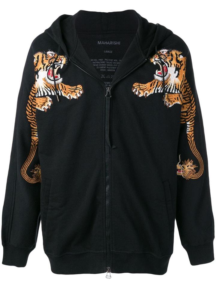 Maharishi Tiger Style Zipped Hoodie - Black