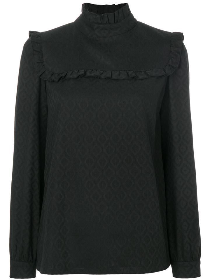 A.p.c. Ruffle Pattern Blouse - Black