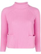 Philo-sofie Ribbed Turtle-neck Sweater - Pink & Purple