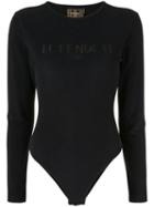 Fendi Pre-owned Long-sleeved Logo Bodysuit - Black