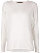The Elder Statesman Drop Shoulder Sweater, Women's, Size: Small, White, Silk/cashmere
