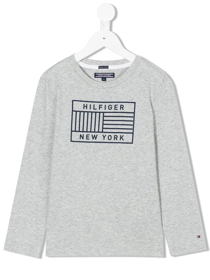 Tommy Hilfiger Junior - Graphic Print Sweatshirt - Kids - Cotton - 12 Yrs, Grey