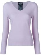 Giorgio Armani V-neck Knit Jumper - Purple