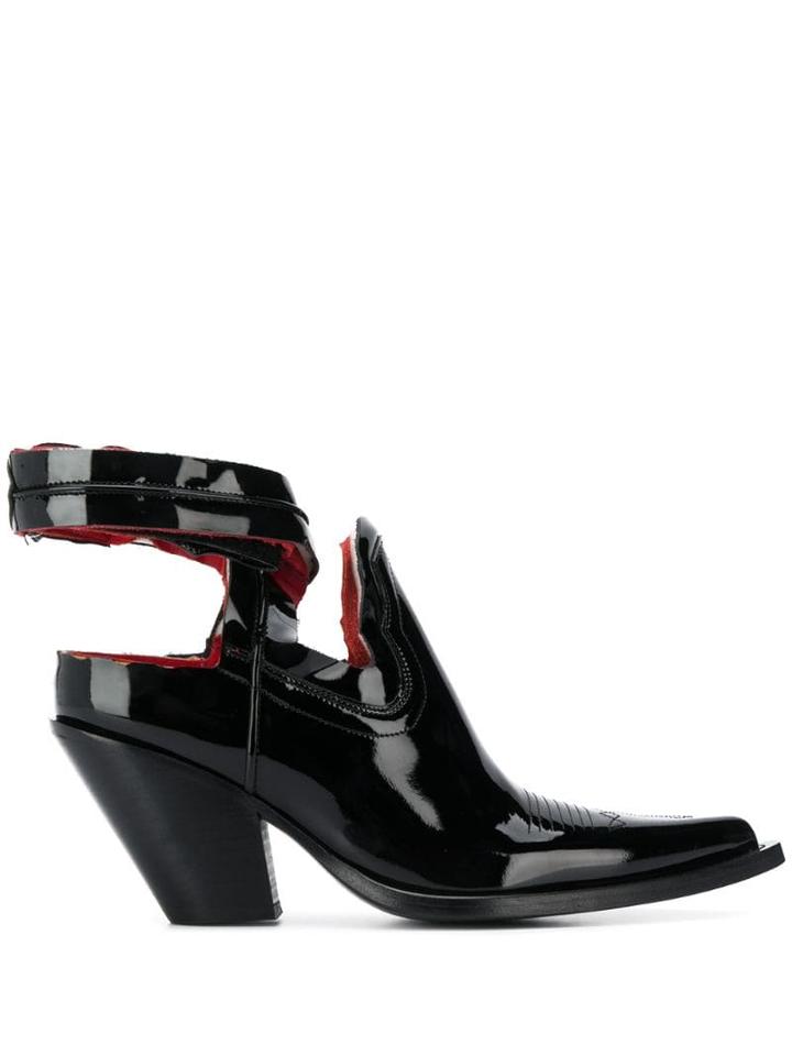 Maison Margiela Varnished Cut-off Boots - Black