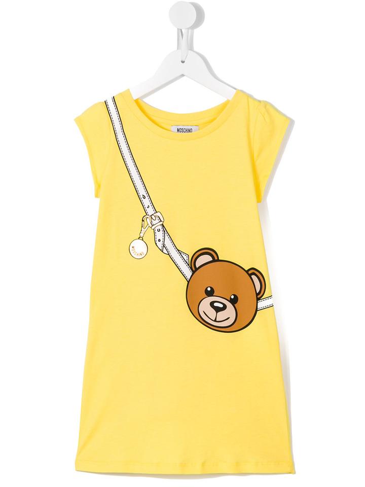 Moschino Kids Teddy Bear Dress, Girl's, Size: 10 Yrs, Yellow/orange