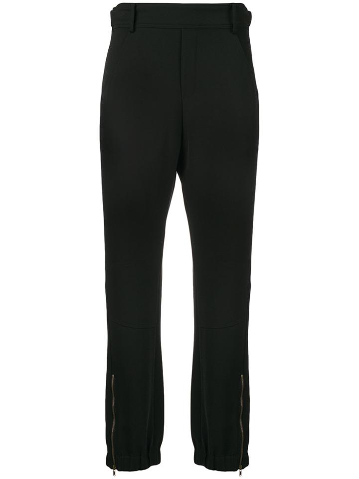 P.a.r.o.s.h. Cropped Elasticated Cuff Trousers - Black