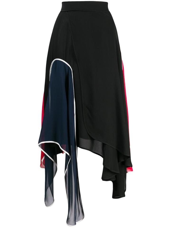 Jw Anderson Asymmetric Panelled Skirt - Black