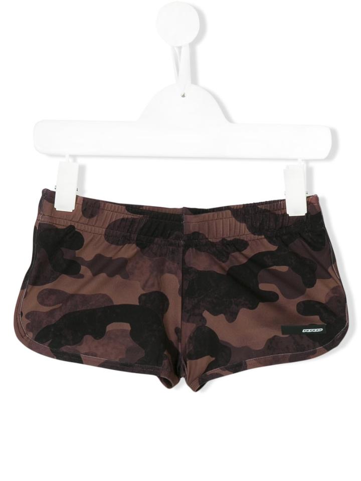 Rrd Kids - Camo Shorts - Kids - Elastodiene/polyester - 10 Yrs, Brown