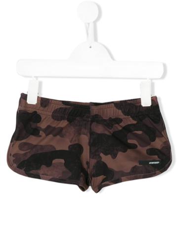 Rrd Kids - Camo Shorts - Kids - Elastodiene/polyester - 10 Yrs, Brown