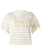 Striped Blouse, Women's, Size: Medium, White, Cotton, See By Chloé