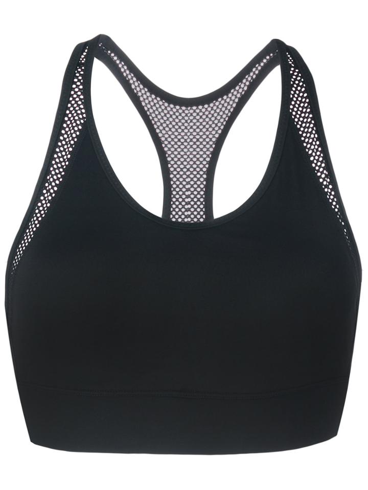 Dkny Mesh Inset Racerback Crop Top - Black