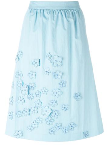 Jimi Roos Flowers Appliqué Skirt