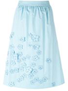 Jimi Roos Flowers Appliqué Skirt