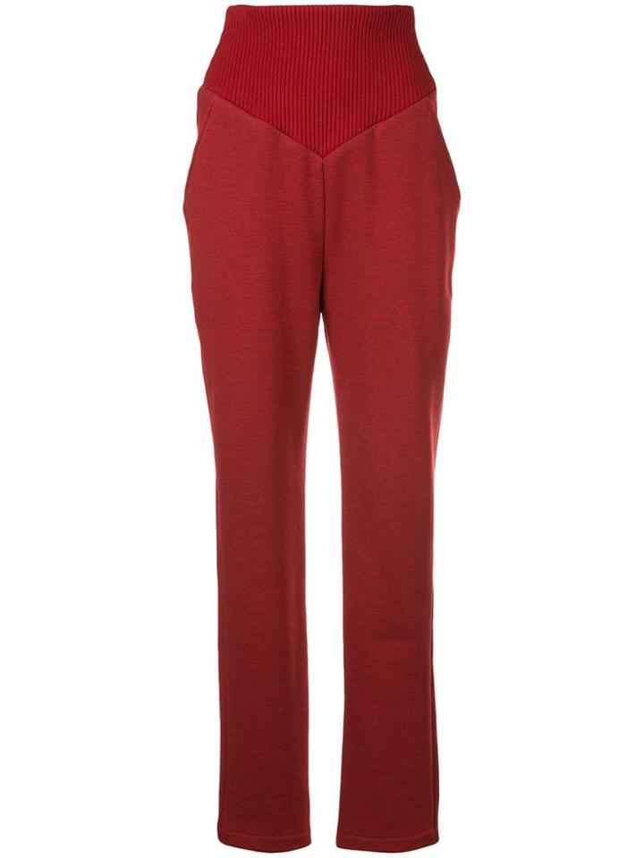 Sally Lapointe Ribbed Waist Trousers - Red