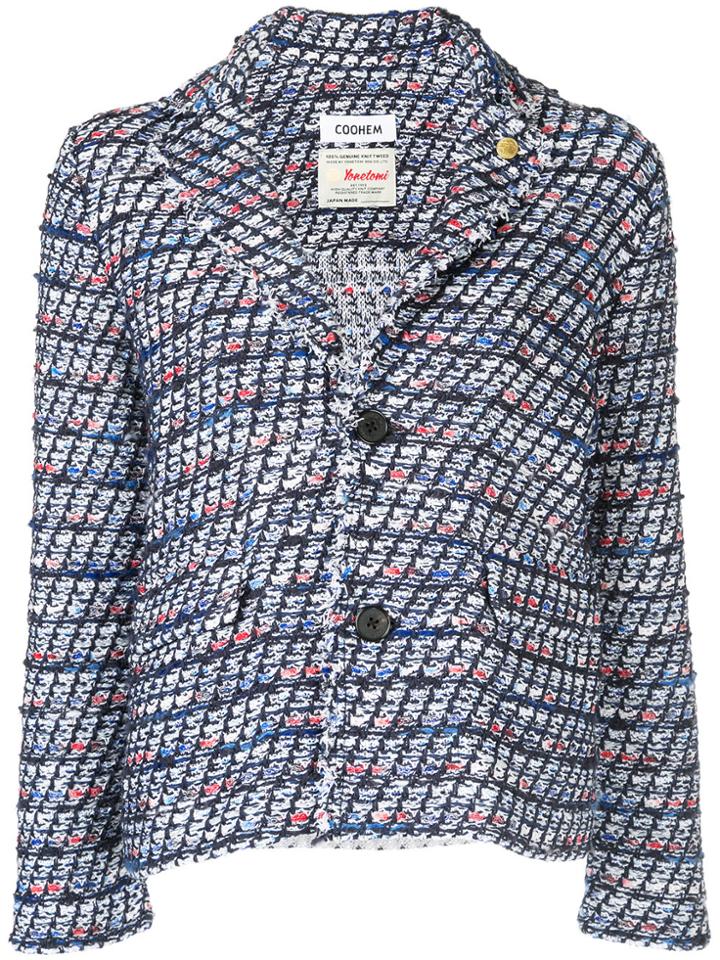 Coohem Blazer Tweed Jacket - Blue