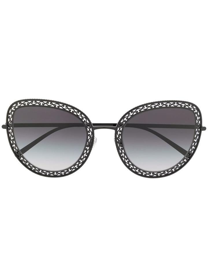 Dolce & Gabbana Eyewear Ornamented Frame Sunglasses - Black