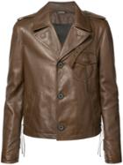 Lanvin Buttoned Jacket, Men's, Size: 50, Brown, Lamb Skin/viscose