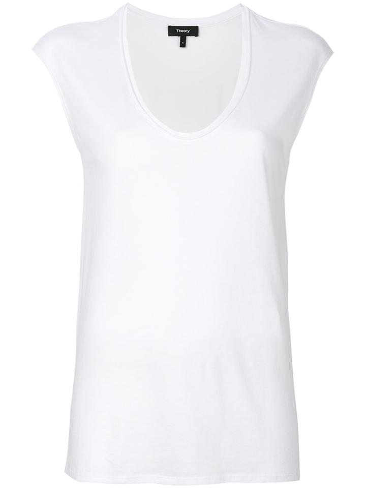 Theory - Scoop Neck Top - Women - Cotton/modal - M, White, Cotton/modal