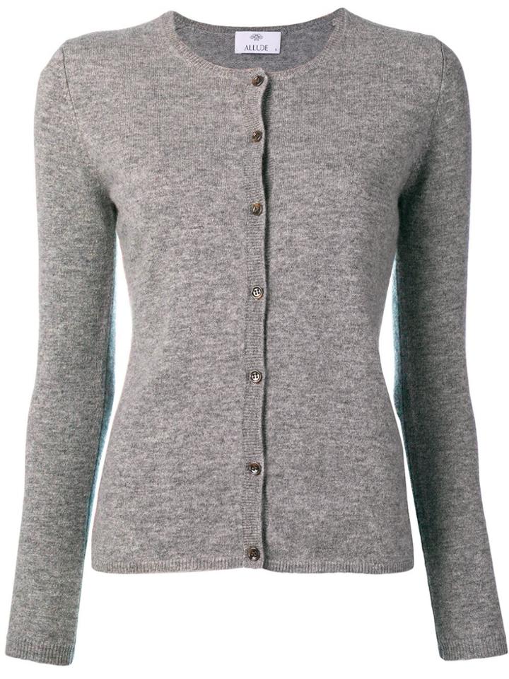 Allude Round Neck Cardigan - Grey