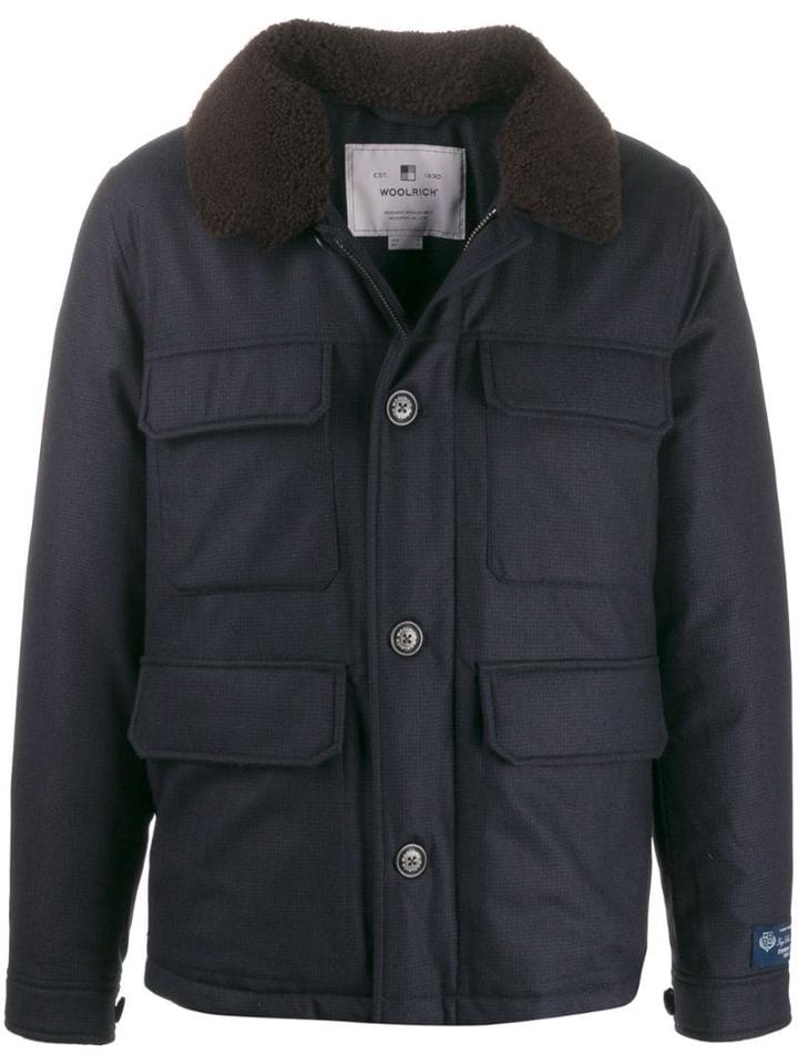 Woolrich Shearling Collar Down Jacket - Blue