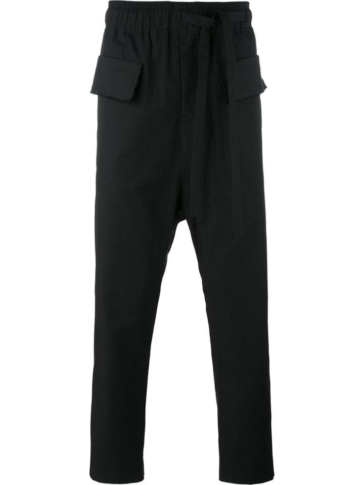 Damir Doma Drop-crotch Cropped Trousers - Black
