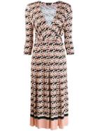 Elisabetta Franchi Monogram Print Flared Dress - Pink