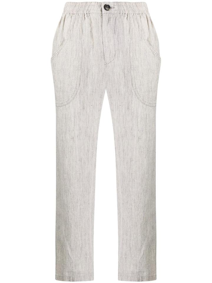Blue Blue Japan Cropped Slim-fit Trousers - Neutrals